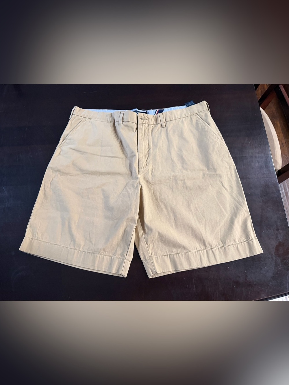 Tommy Hilfiger Beige Flat-Front Cotton Shorts